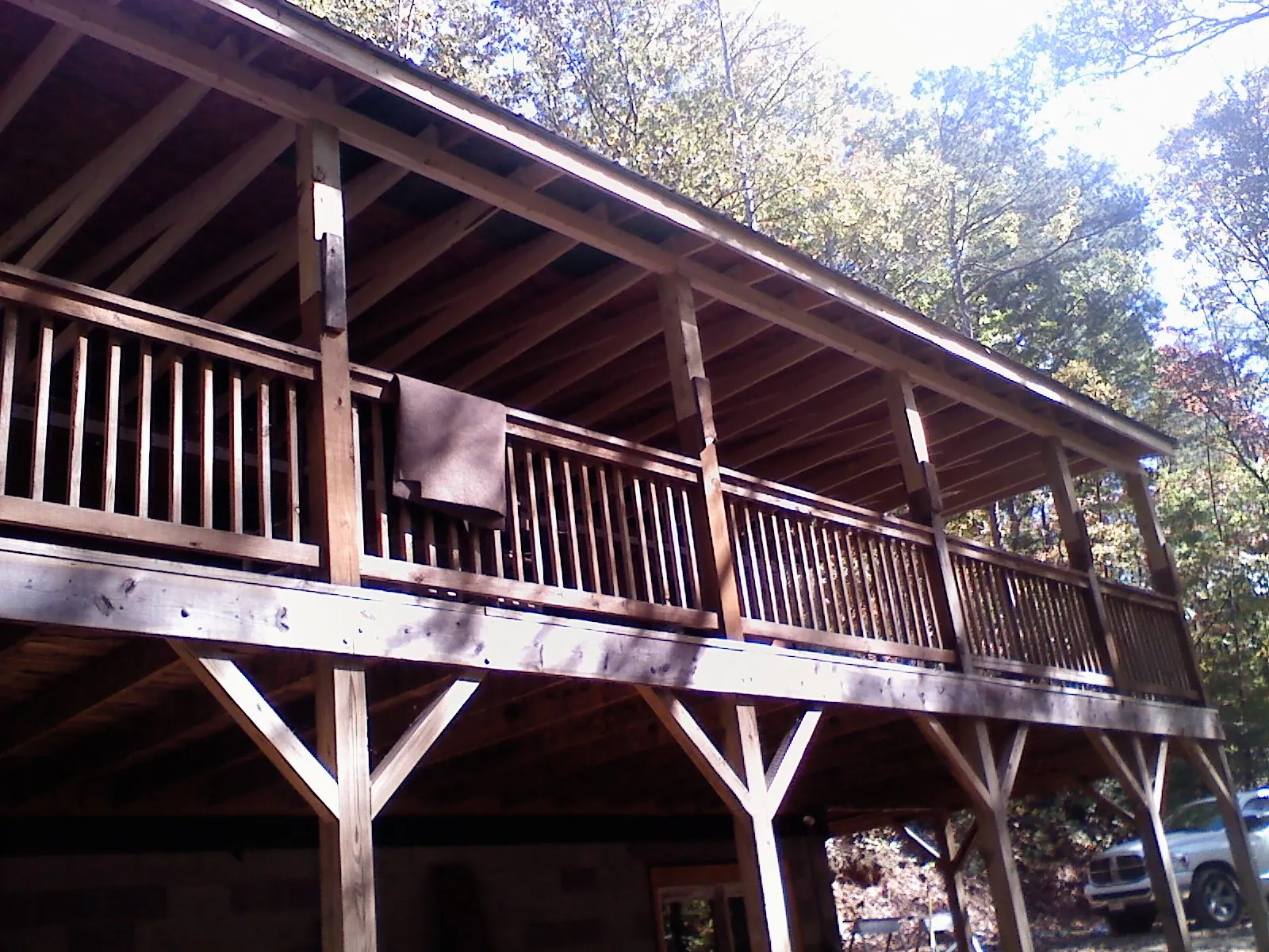Timber framing under a new elevated porch and deck — Roof Leak Repair in Hamptonville by Roofing Brothers